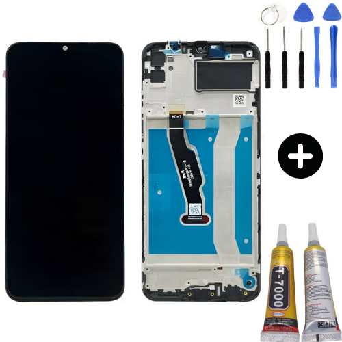 Huawei Honor 9A Uyumlu Çıtalı Servis Lcd Ekran Dokunmatik Siyah + Montaj Seti
