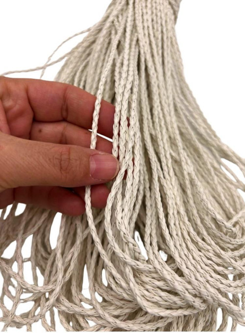 Çanta Aksesuar Deri Tüp Örgü 3 mm 1 Metre Kırık Beyaz Renk