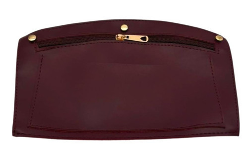 Çanta Aksesuar 24x15 cm Bordo Renk Troklu Suni Deri Cep Light Gold Metalli