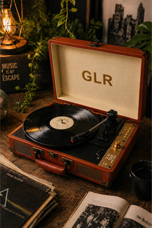 Glr 201 Nostaljik Çanta Pikap - Bluetooth Şarjlı, USB Kayıt Özellikli, 3 Vitesli Plak Çalar