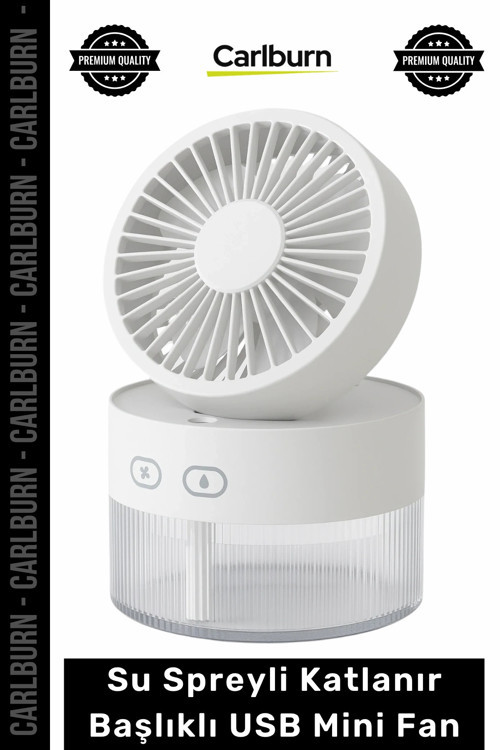 #Vantilatör Masaüstü Şarjlı Portatif Hava Soğutucu Işıklı Su Spreyli Katlanır Başlıklı USB Mini Fan