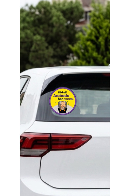 Arabada Bebek Var oto sticker 15 x15 cm
