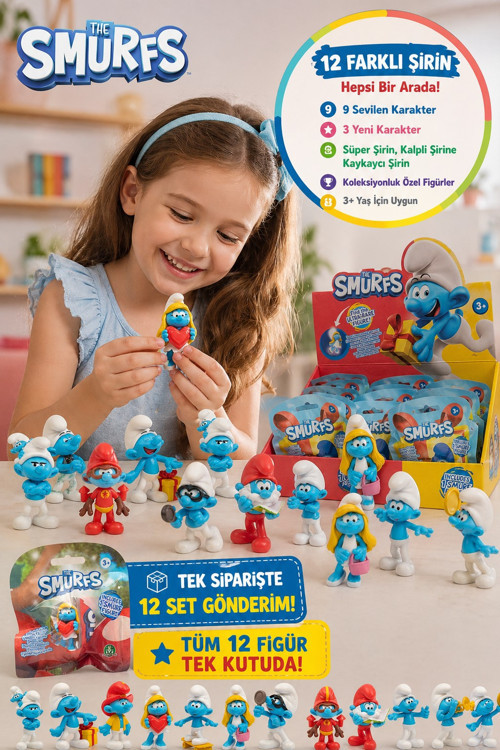 Şirinler Figürleri 12’Li Set Tek İlanda Koleksiyon Mini Figür Smurfs Oyuncak