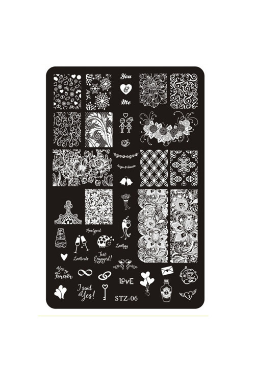 Nail Art Stampa Plakası Stamper Desen Baskı Paleti