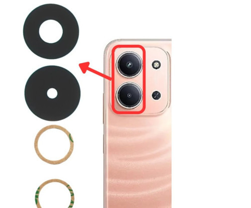 Redmi 15C 4g Kamera Lensi Cam - Kamera Camı - Yapışkanlı - 25078RA3EA 25078RA3E Uyumlu