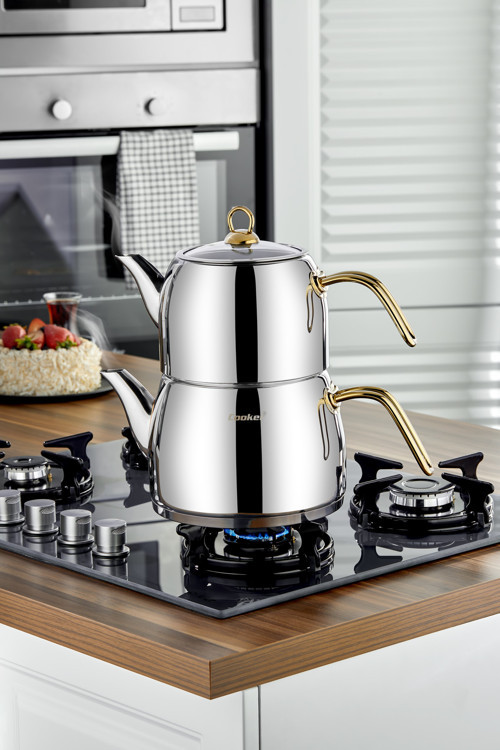 Lara Mega Boy Paslanmaz Çelik Çaydanlık Takımı 2,5 - 4,5 Litre CKR3927