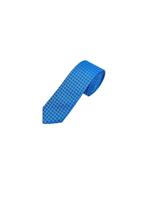 5 Cm Mavi Desenli Slim Kravat