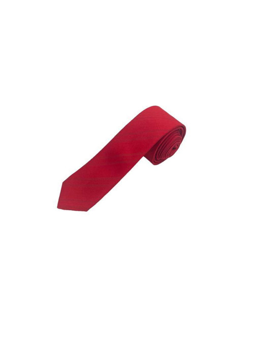 5 Cm Kırmızı Çizgili Slim Kravat