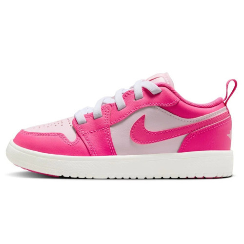 Jordan 1 Low Alt Leather Sneakers Hakiki Deri Bantlı Cırtlı Kız Çocuk Spor Ayakkabı Pembe