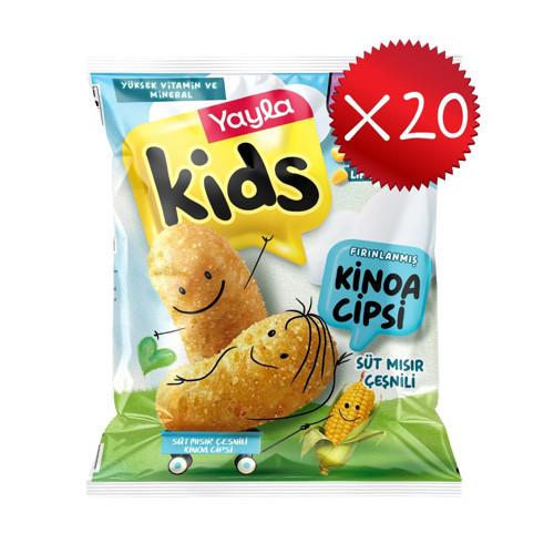 Kids Süt Mısır Çeşnili Kinoa Cipsi 30 g x20