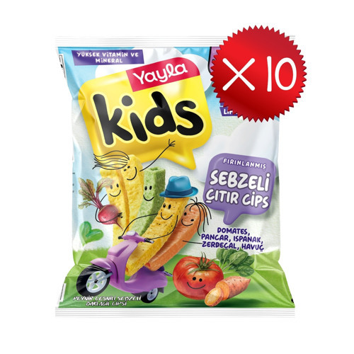Kids Peynir Çeşnili Sebzeli Baklagil Cipsi 30 g x10