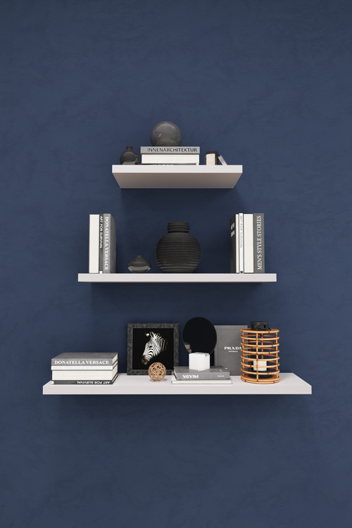 Modern 3'lü Uçan Raf Çok Amaçlı Duvar Rafı Organizer %100 MDF Kitaplık Mutfak Banyo Rafı DRF05