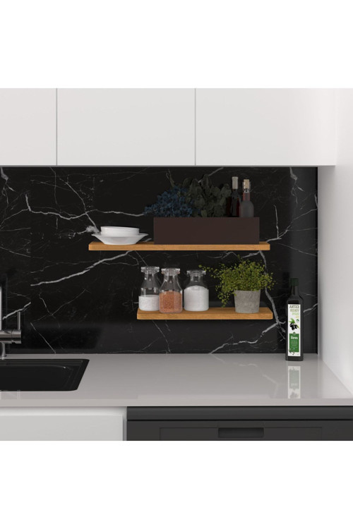 Modern 2'li Uçan Raf Çok Amaçlı Duvar Rafı Organizer %100 MDF Kitaplık Mutfak Banyo Rafı DRF01