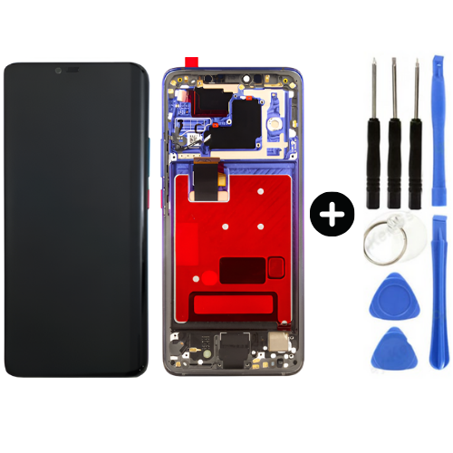 Huawei Mate 20 Pro Lya-L09 Lya-L29 Lya-L0C Uyumlu Çıtalı A Kalite Lcd Ekran Dokunmatik Mavi (Twilight) + Tamir Seti