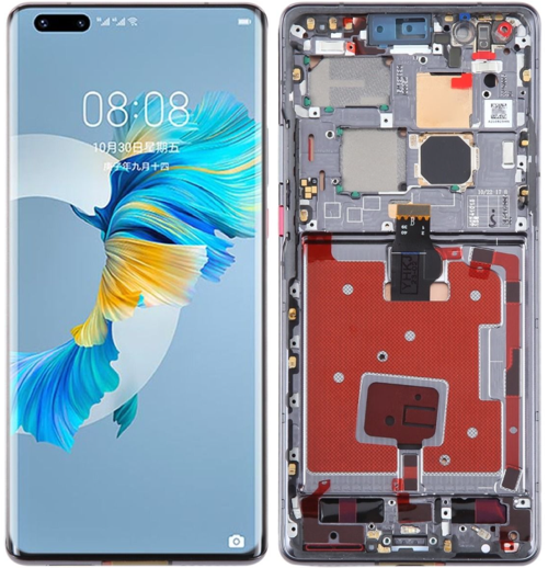 Huawei Mate 40 Pro Noh-An00 Uyumlu Çıtalı Oled Lcd Ekran Dokunmatik Siyah