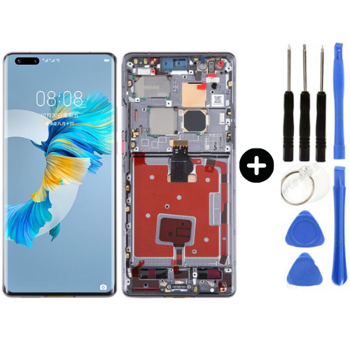 Huawei Mate 40 Pro Noh-An00 Uyumlu Çıtalı Hk Lcd Ekran Dokunmatik Siyah + Tamir Seti