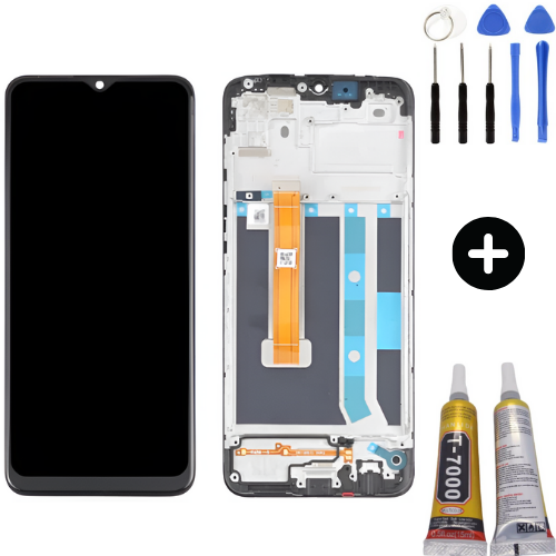 Oppo A15 Uyumlu Çıtalı Servis Lcd Ekran Dokunmatik + Montaj Seti