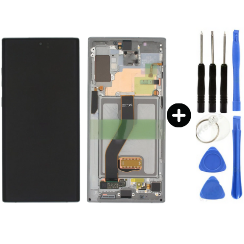 Samsung Galaxy Note 10 Plus Sm-N975 Uyumlu Çıtalı A Kalite Lcd Ekran Dokunmatik Gri + Tamir Seti