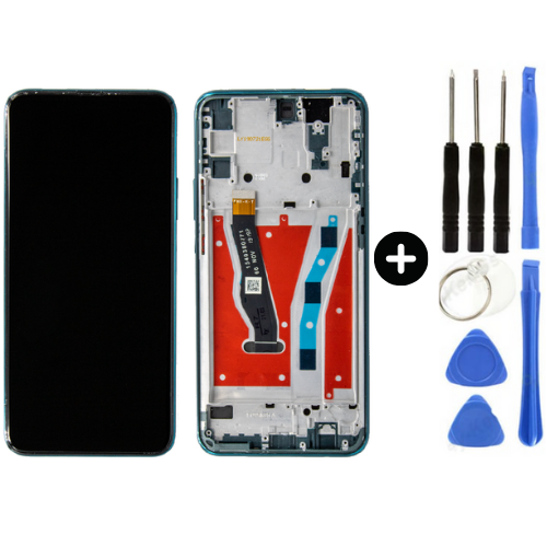 Huawei Y9 Prime 2019 Uyumlu Çıtalı Servis Lcd Ekran Dokunmatik Yeşil + Tamir Seti