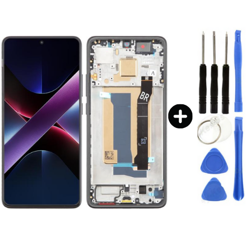 Xiaomi Pocophone Poco X7 Pro Uyumlu Çıtalı Tft Lcd Ekran Dokunmatik Siyah + Tamir Seti