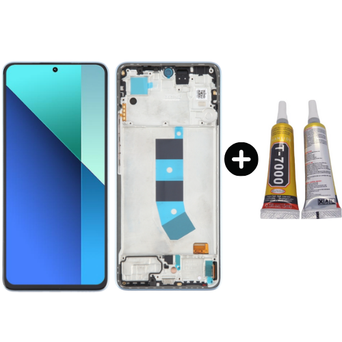 Xiaomi Redmi Note 13 4G Uyumlu Çıtalı Servis Lcd Ekran Dokunmatik Mavi + B7000
