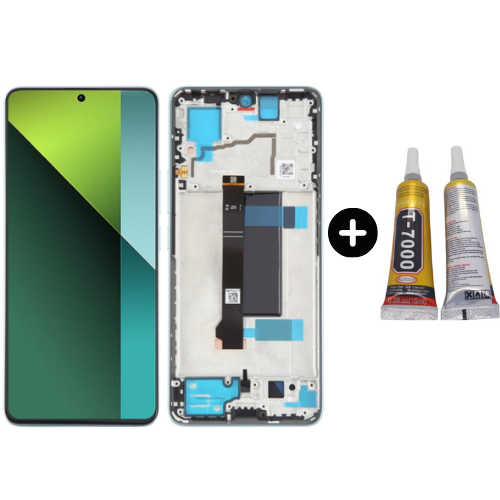 Xiaomi Redmi Note 13 Pro 5G Uyumlu Çıtalı Oled Lcd Ekran Dokunmatik Mavi + B7000