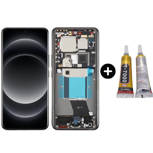 Xiaomi Mi 14 Ultra Uyumlu Çıtalı A Kalite Lcd Ekran Dokunmatik Siyah + B7000