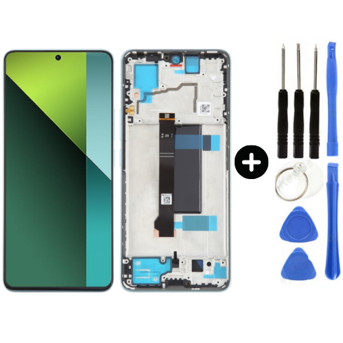Xiaomi Redmi Note 13 Pro 5G Uyumlu Çıtalı Hk Lcd Ekran Dokunmatik Yeşil + Tamir Seti