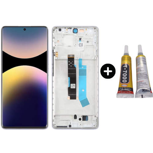 Xiaomi Redmi Note 14 Pro 4G Uyumlu Çıtalı Servis Lcd Ekran Dokunmatik Mor + B7000