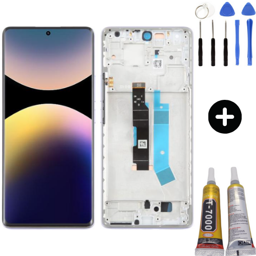 Xiaomi Redmi Note 14 Pro 4G Uyumlu Çıtalı Hk Lcd Ekran Dokunmatik Mor + Montaj Seti