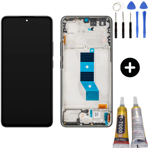Xiaomi Pocophone Poco M7 Pro 5G Uyumlu Çıtalı Servis Lcd Ekran Dokunmatik Siyah + Montaj Seti