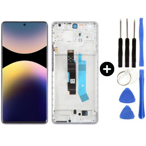 Xiaomi Redmi Note 14 Pro 4G Uyumlu Çıtalı A Kalite Lcd Ekran Dokunmatik Mor + Tamir Seti