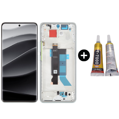 Xiaomi Redmi Note 14 Pro 5G Uyumlu Çıtalı Hk Lcd Ekran Dokunmatik Yeşil + B7000