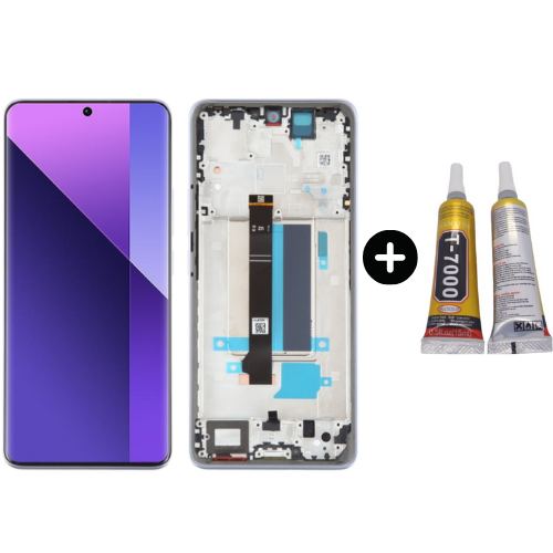 Xiaomi Redmi Note 13 Pro Plus 5G Uyumlu Çıtalı Lcd Ekran Dokunmatik Mor + B7000