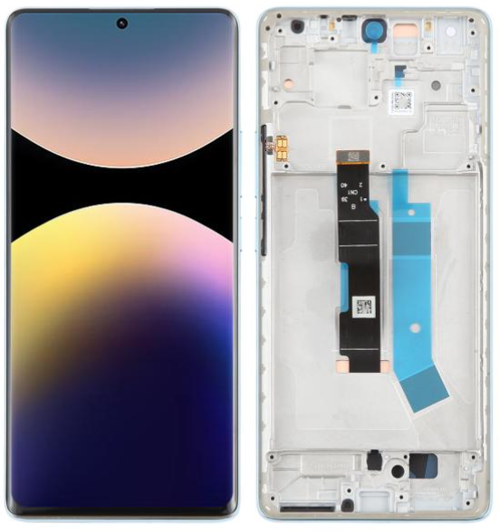 Xiaomi Redmi Note 14 Pro 4G Uyumlu Çıtalı Servis Lcd Ekran Dokunmatik Mavi