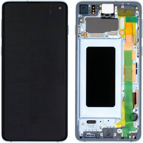 Samsung Galaxy S10 Sm-G973 Uyumlu Çıtalı Lcd Ekran Dokunmatik Mavi