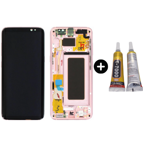 Samsung Galaxy S8 Sm-G950 Uyumlu Çıtalı Servis Lcd Ekran Dokunmatik Pembe + B7000