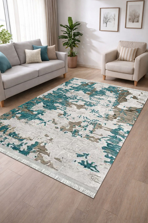 Dokuma taban Kaymaz Dijital Baskılı Yıkanabilir Leke Tutmayan Salon Halısı Yolluk