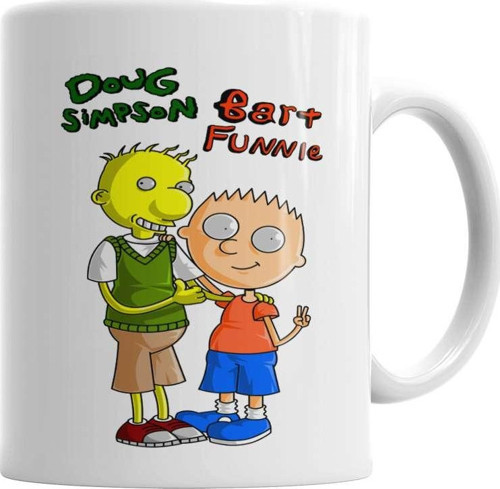 Bart Funnie E Doug Simpson Kupa Bardak Porselen
