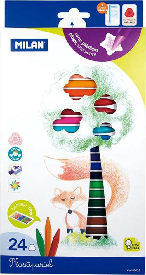 MILAN 80025 PLASTIPASTEL MUM PASTEL BOYA - 24 LÜ