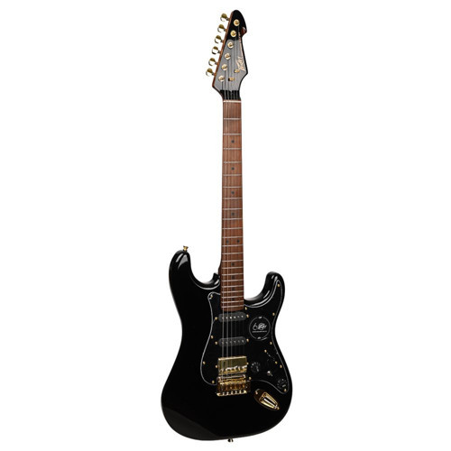 Raptor Lightning Bolt ST 60th HSS Stratocaster Elektro Gitar (Gold Hardware - Black)
