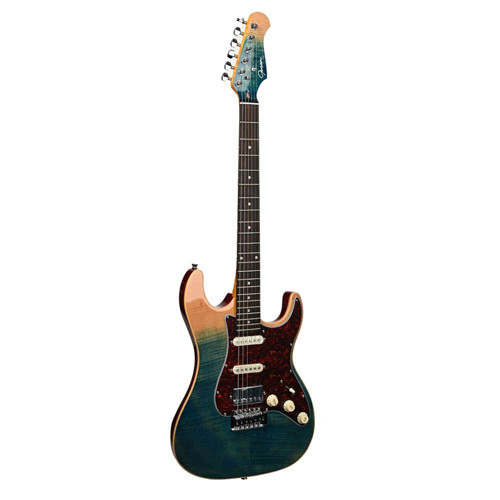 SuperStrat HSS Elektro Gitar Quilted Blue Burst