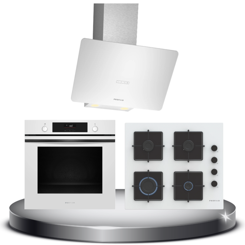 Beyaz Cam Ankastre Set (DVK6J429 - FXSA344C - OE36P2P11D)