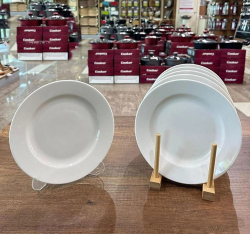 Cooker Beyaz Renk Porselen Pasta Tabağı 19 cm 6'lı