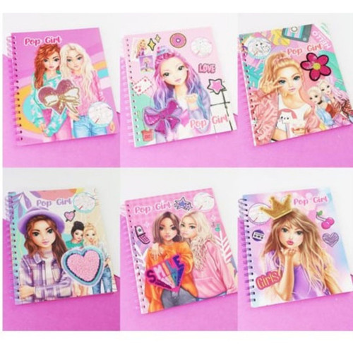 Pop Girl Moda Tasarım ve Çıkartmalı Boyama Kitabı - Çocuklar İçin Eğlenceli Aktivite