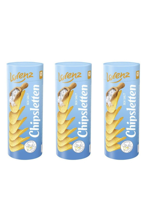 Chipsletten Sea Salt Patates Cipsi 100 G x3 – Hafif Tuzlu Çıtır Cips Seti