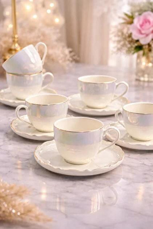 JEA-08359 Pearl Dream 6'lı Porselen Çay Fincan Takımı