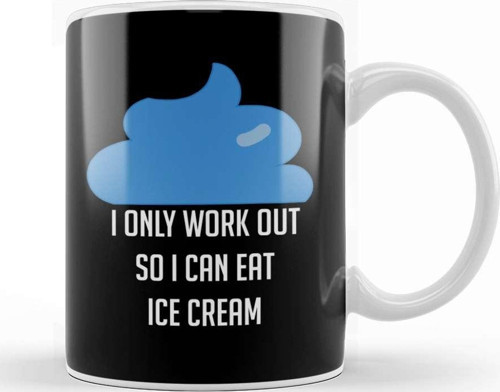 I Workout Because Ice Cream Funny Exercise Kupa Bardak Porselen