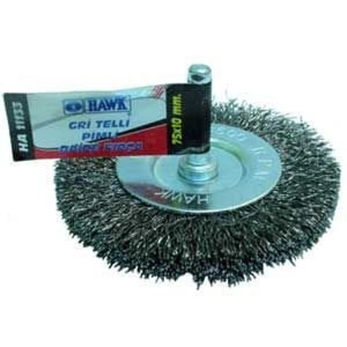 50*6mm Gri Telli Pimli Daire Fırça // HA-11129