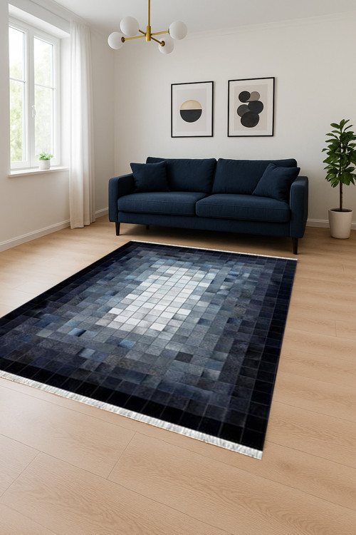 Kaymaz Dot Taban Dijital Baskılı Yıkanabilir Leke Tutmayan Mutfak Halısı Yolluk